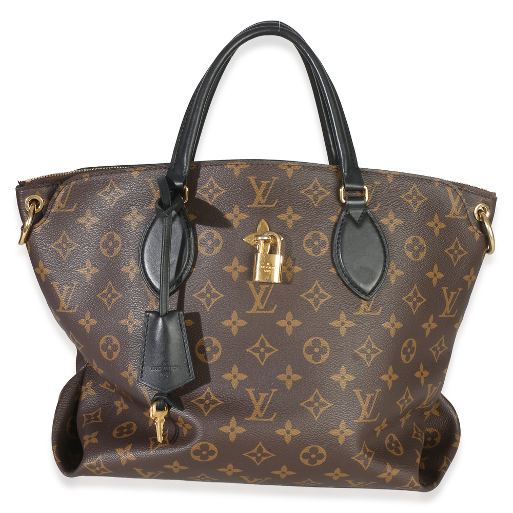 Louis Vuitton Black Monogram Canvas Flower Zipped Tote MM